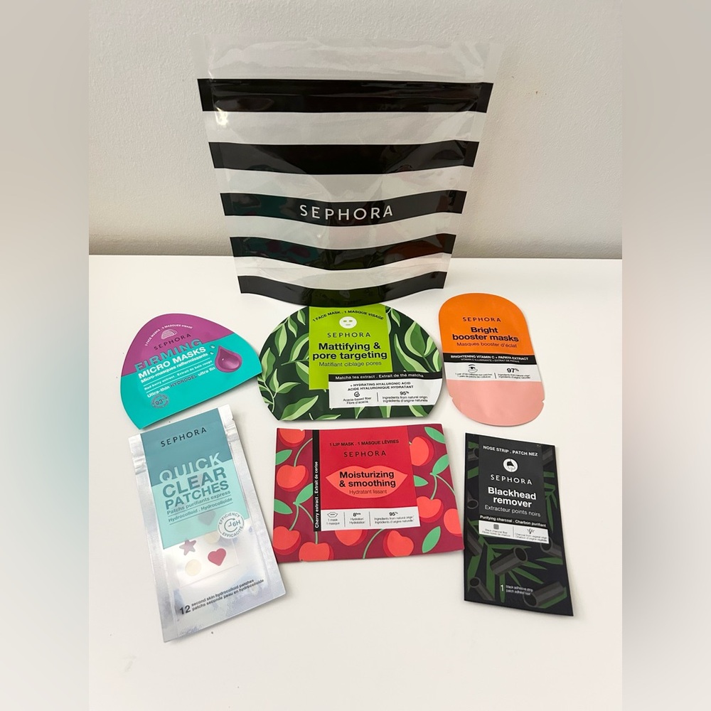 🌸SEPHORA COLLECTION Assorted Masks x 6 with Pouch